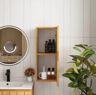 28" Grey Oak/Butternut Wall-Mounted Floating Bathroom Vanity Sid, View more
