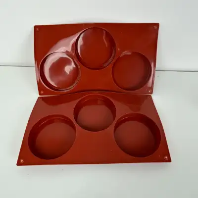 3-cavity large round disc candy silicone molds pastry bakeware for baking, soap making, epoxy resin...