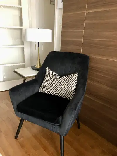New Black Velvet accent chair, View more