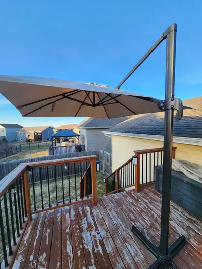 Patio Umbrella - 10 ft cantilevered umbrella with cover, View more
