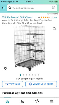 Large 3-tier cat cage