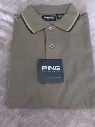 Brand New Ping Golf Shirt 100 % Cotton Colour Dill Colour Yellow Size Medium Regular Price as per Ta...