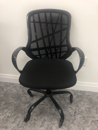 Middle Back Black Metal Office Chair