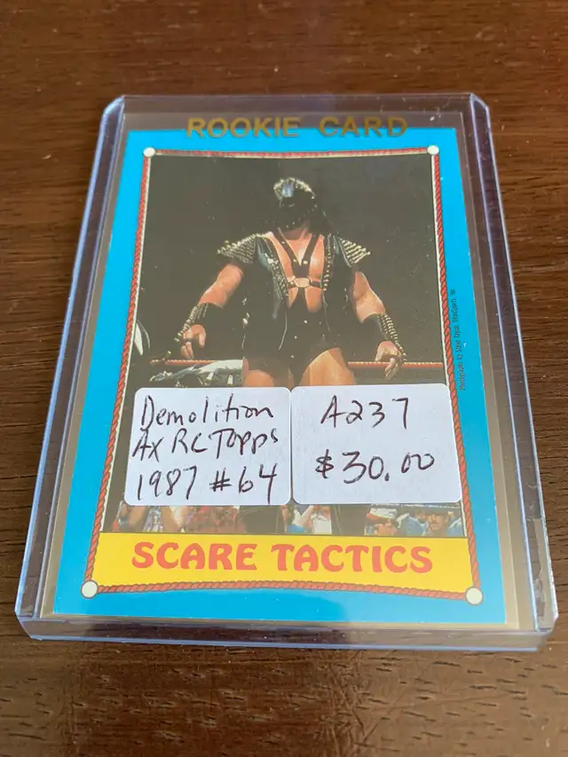 Demolition AX RC 1987 Topps WWF #64 Wrestling Booth 264 in Arts & Collectibles in Edmonton - Image 2