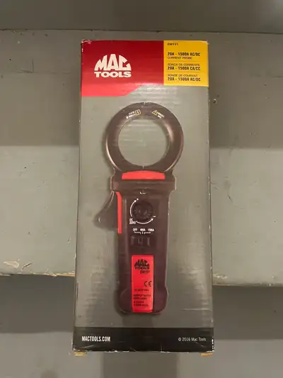 Selling a BNIB Mac Tools amp clamp. Operating range of 20A-1500A. Mac Tools part number EM111. Never...