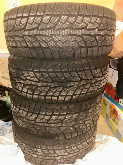 Set of 4 winter tires mounted on steel rims • Size: 225/45R17 • Bolt pattern: 5x100 (came off 2024 T...