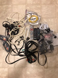 Large Lot of Television Cables and Accessory Component Cables . 