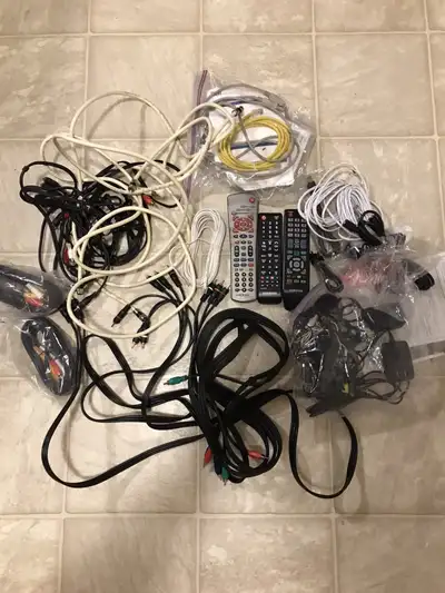 Large Lot of Television Cables and Accessory Component Cables ., View more