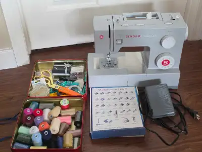 singer sewing machine and accessories, View more
