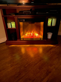 Corner unit fireplace TV stand