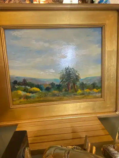 Post-Impressionist  Oil Painting Displayed in an Antiqued Gold W, View more