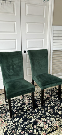Structube Green Velvet Parson Chairs