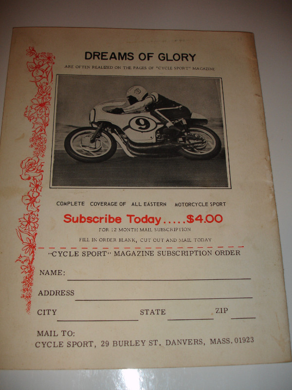 Vintage 1966 Yamaha advertisement in race program in Motorcycle Parts & Accessories in Oakville / Halton Region - Image 3