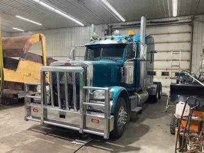 MX-13 paccar motor, 13 speed manual transmission, 3.70 ratio with 22.5 tires, 12,000 lbs front axle...