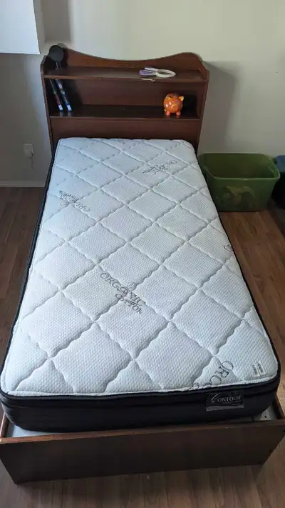 Twin Bed Frame with mattress, View more