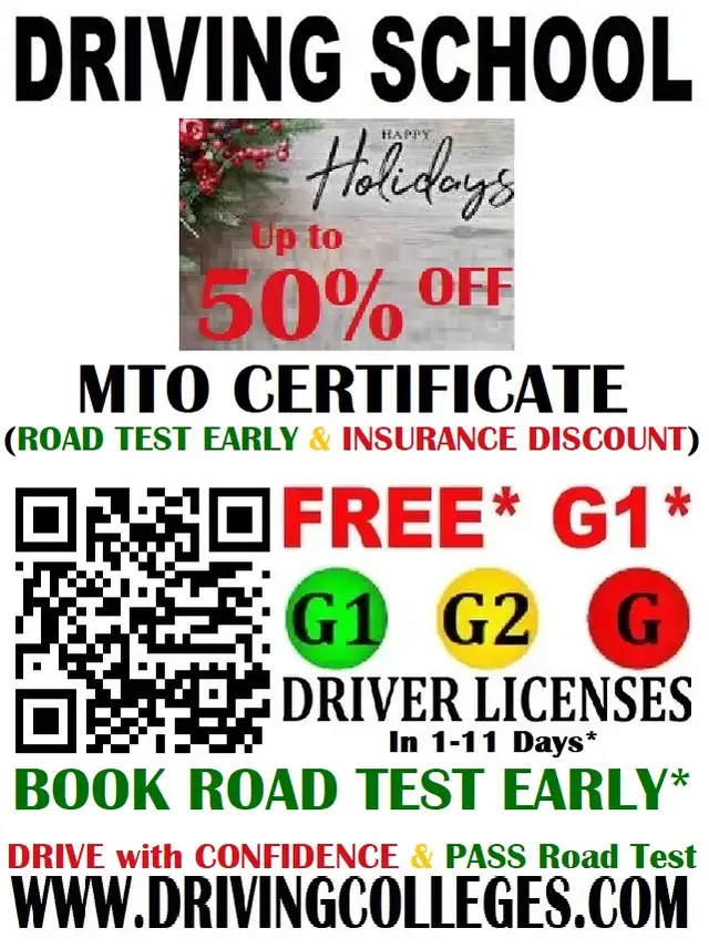 DRIVING SCHOOL G2 G Road Test Early Insurance Discount Caledonia64589980836739120