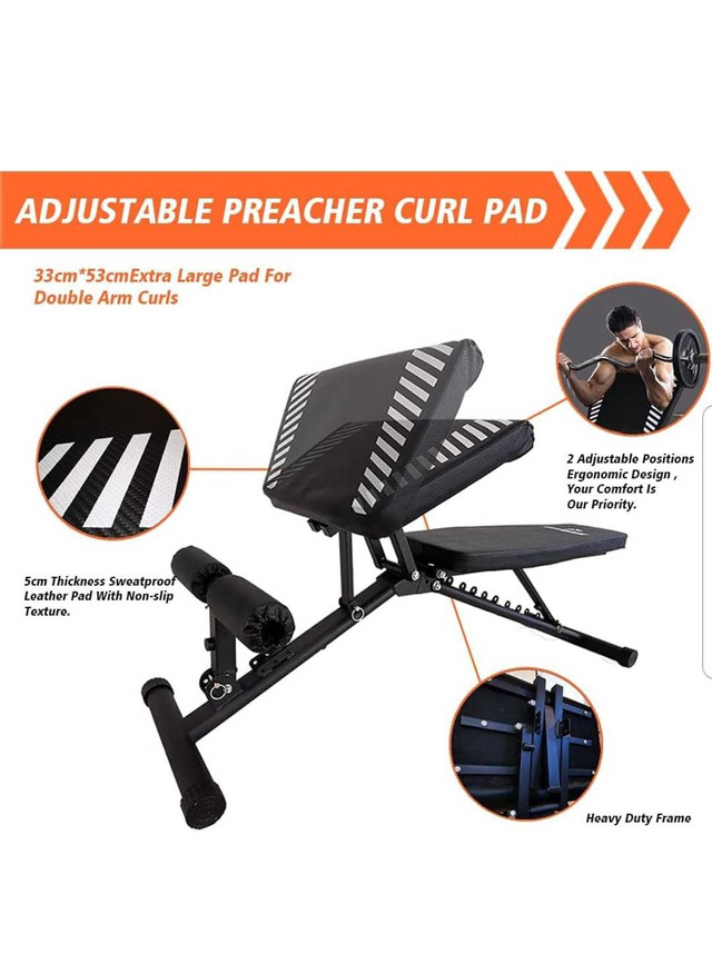PROBASE SPORTS Foldable Preacher Curl Weight Bench dans Appareils d'exercice domestique  à Ville de Montréal - Image 3