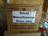 Box of Small Miscellaneous Glass Bottles