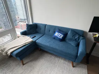 Blue L-Shaped Sectional Sofa, View more
