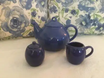 Porcelain Teapot, Cream and Sugar, View more