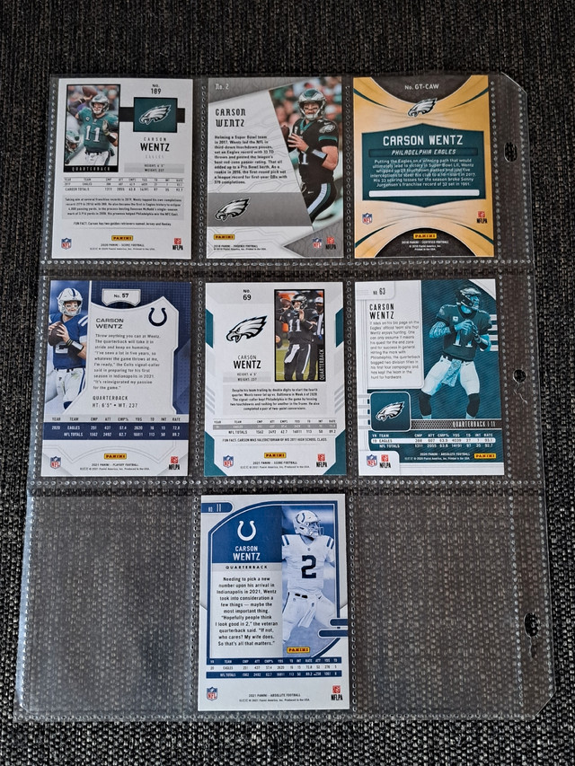 Carson Wentz football cards  in Arts & Collectibles in Oshawa / Durham Region - Image 2