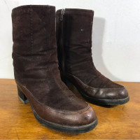 Vintage 70s winter boots winter shearling sheepskin lining ins