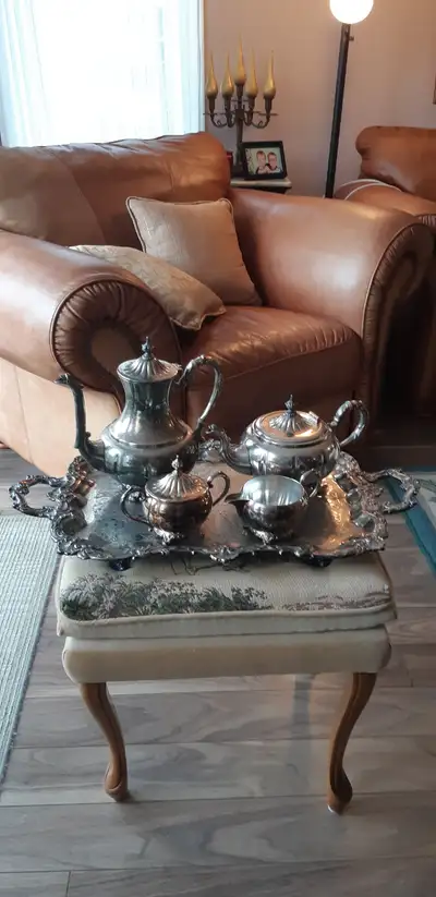 5 Piece coffee/tea service in excellent condition. Gift received in 1986 for 40 years of service. Bu...