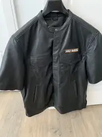 Men's Large Leather Short Sleeve Shirt ( Jacket )