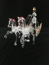 Glass horse drawn carriage