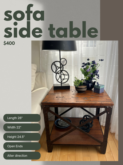 Solid Wood End Table with Decorative Base, View more