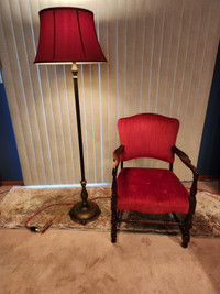 Antique Red Chair 23in x 37in x 20in Deep
