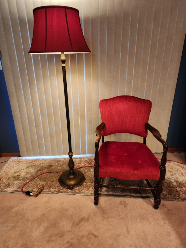 Antique Red Chair 23in x 37in x 20in Deep in Chairs & Recliners in Edmonton