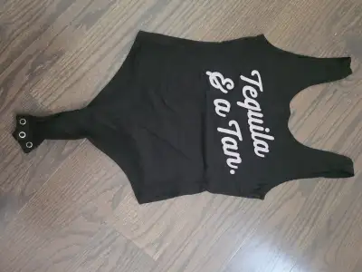 Black tequila bodysuit for vacation, resort, parties, View more