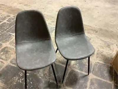 Dining Chairs (2) - Vegan Leather - Smoke, View more