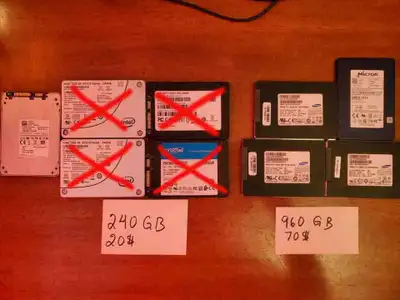 Plusieurs disque dur SSD 240 Gb et 960 Gb, View more
