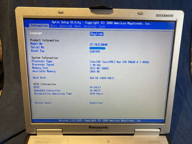 Panasonic Toughbook CF-74 in Laptops in City of Toronto - Image 2