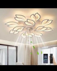35''Ceiling Fans with Lights, Modern Ceiling Fan with Lights and