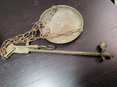 VINTAGE BRASS SCALE. HANGING SCALE. SCALE, View more