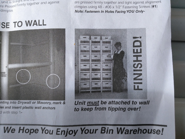 New in Open Box No Parts Missing Bin Warehouse 18 Filebox Rack S in Storage & Organization in Sunshine Coast - Image 3