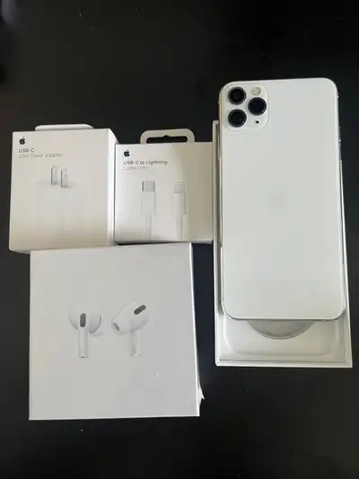 iPhone 11 Pro Max 256gb 50% battery & New Screen *Pods Pro Pkg*, View more