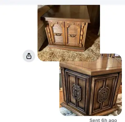 Vintage Wooden End Tables $75 each, View more