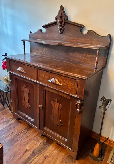 Antique dining room hutch, View more