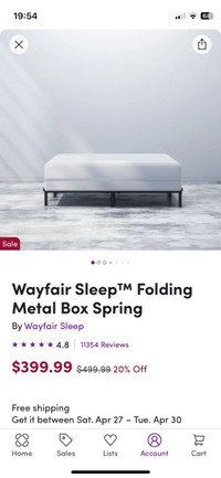 King box spring - metal, folding 
