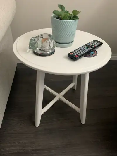 IKEA white nesting tables., View more