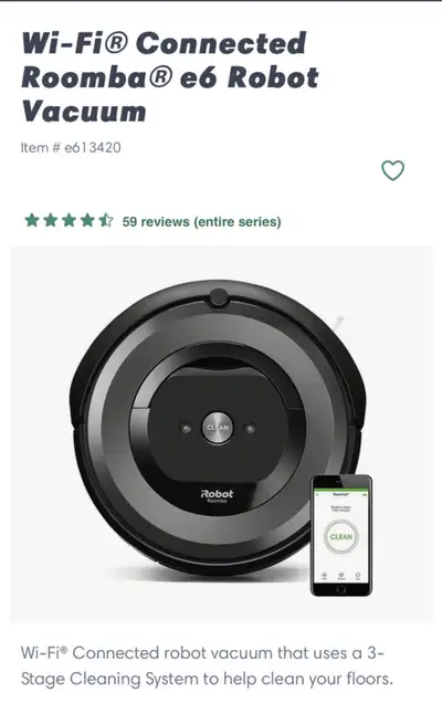 Wi-Fi® Connected robot vacuum that uses a 3-Stage Cleaning System to help clean your floors. Attacks...