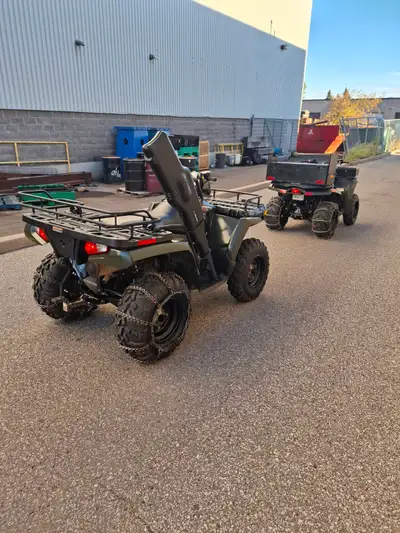 2008 polaris 500 H O AWD has 910 km and 134 hours. Comes with front / rear rack, gun case, winch, re...