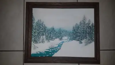 Giclee on canvas print of original acrylic painting; -11 x 14" canvas, surface -mounted on 14 x 17"...