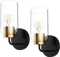 Gold Wall Sconces Set of Two, Modern Bathroom Sconces Wall Light
