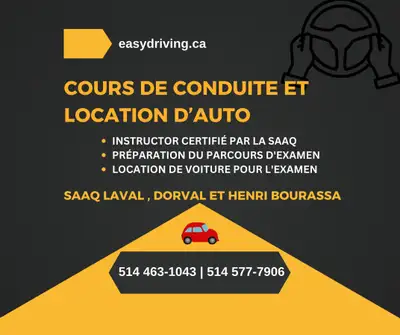 Apprenez à conduire avec les moniteurs certifiés SAAQ de l'école de conduite Easy Driving. - Un ense...