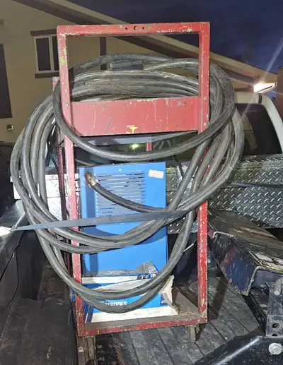 295 AMP Welder,  cart, 6 packages of rod+helmet , View more